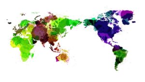 clever perspective world map, copyrighted by dreamstime.com